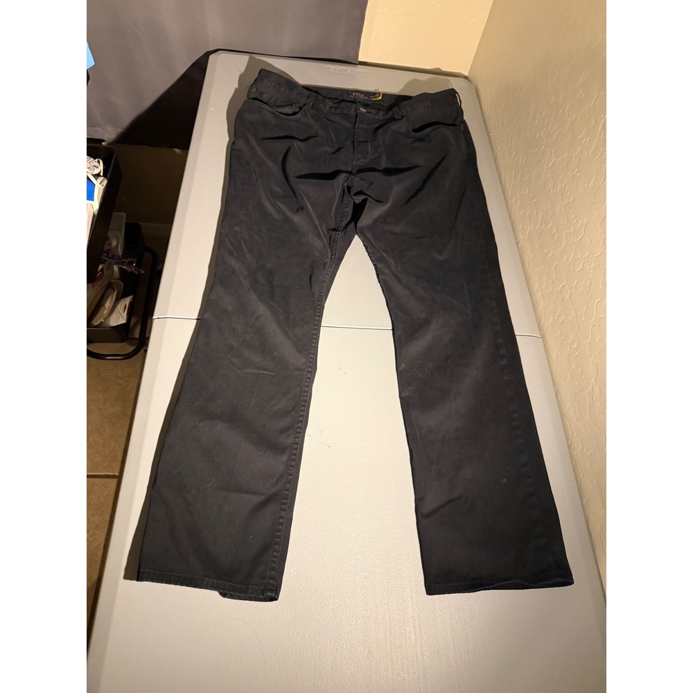 Polo Ralph Lauren Varick Slim Straight Black Pants Mens 36x30 Cotton Stretch
